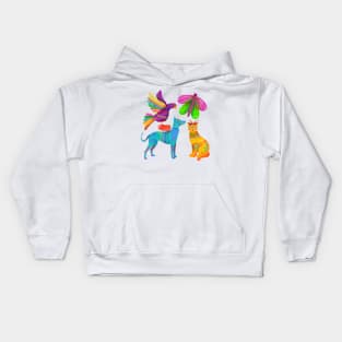 Alebrijes watercolor set dia de muertos Kids Hoodie